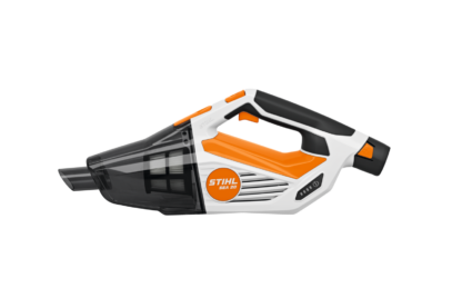 Putekļu sūcējs ar akumulators STIHL SEA 20 uz balta fona no sāniem