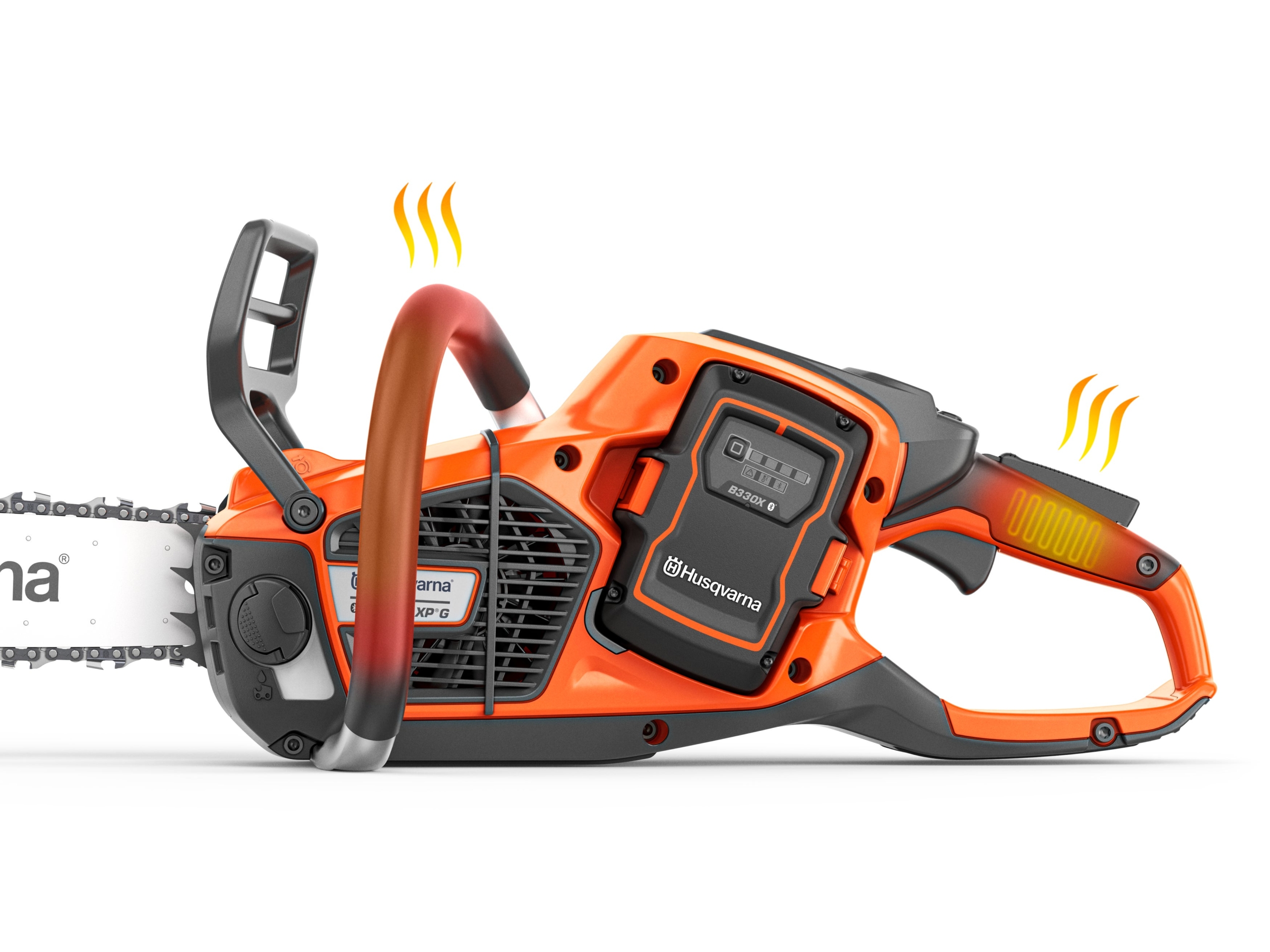 540iXPG apsildāmie rokturi Zāģis ar apsildāmiem rokturiem.